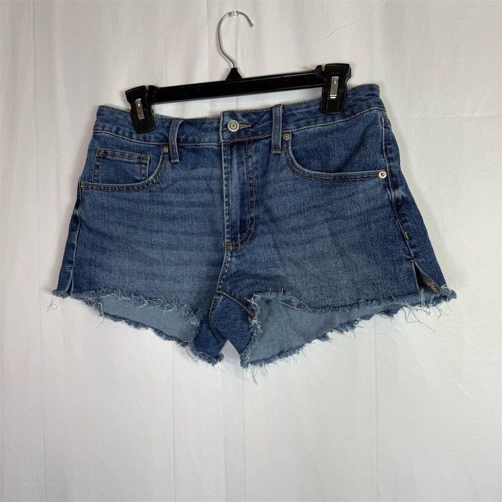 No Boundaries Denim Cutoff Shorts Womens Size 8 Medium Wash Blue Frayed
